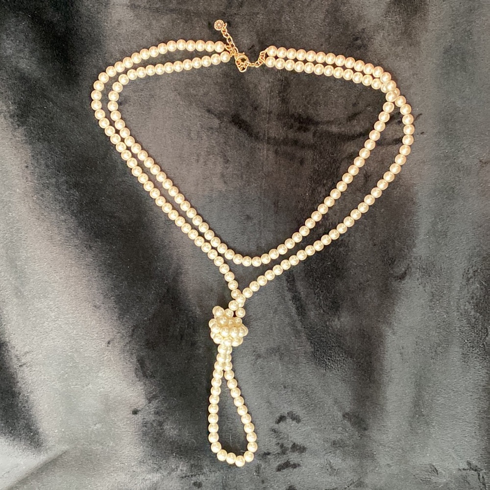Talbots Knotted Faux Pearl Double Strand
